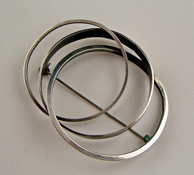 Bill Tendler Modernist Sterling Silver Circle Brooch