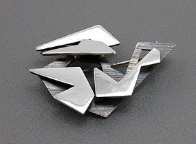 Ray Urban Modernist Sterling Brooch Fausing Denmark