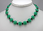 Art Deco Green Onyx Necklace - 1930