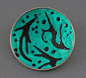 Balle Norway Sterling and Enamel Abstract Brooch