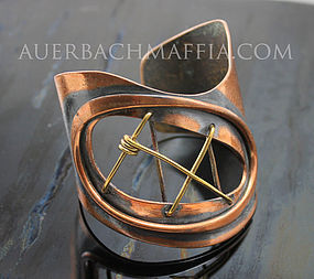 Art Smith Modernist Copper & Brass Cuff Bracelet