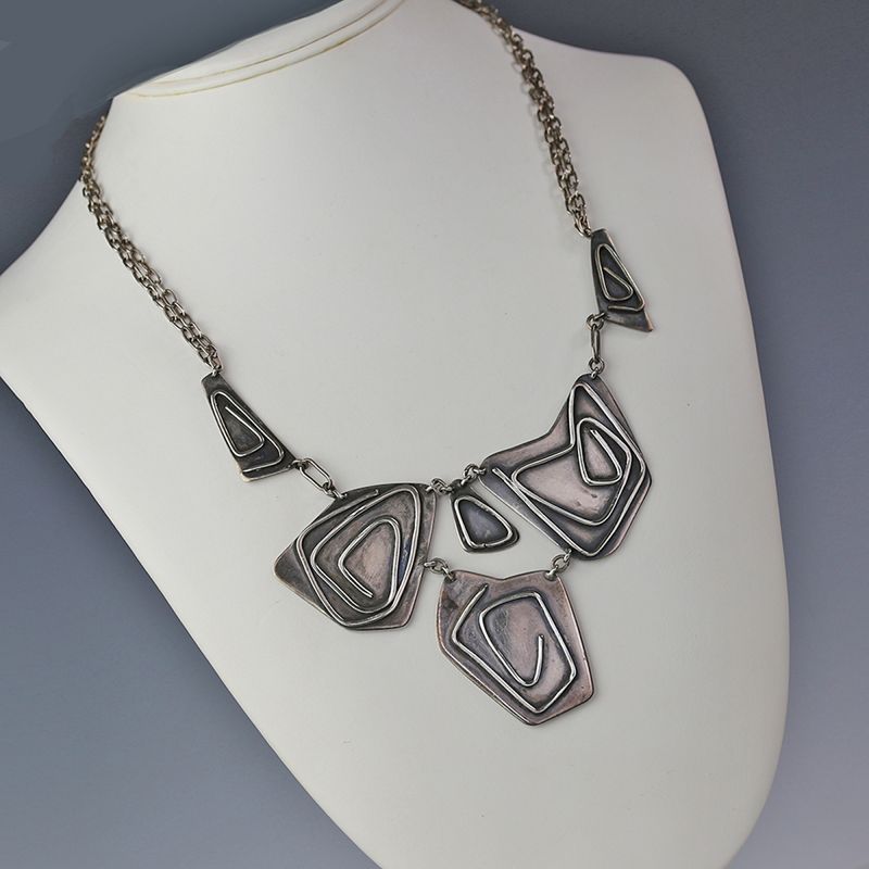 Ramona Solberg Modernist Silver Necklace Seattle 1950