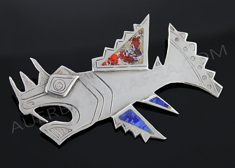 Laffi Modernist Sterling Silver Fish Brooch - Peru