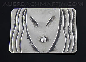 Rebajes Sterling Silver Deco Mask Brooch - 1940's