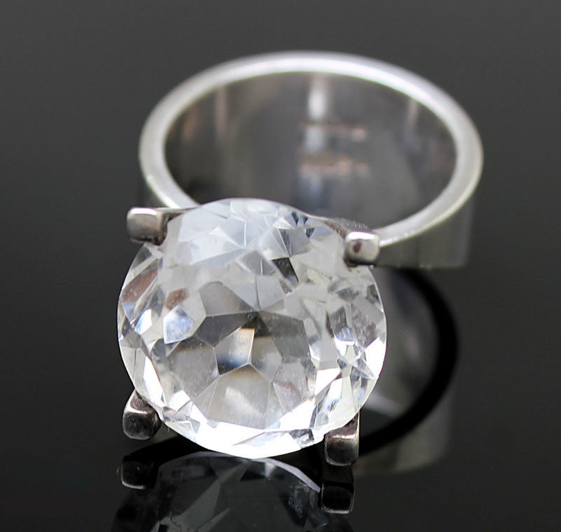 Uni David Andersen Sterling / Crystal Ring Norway Marianne Berg Design