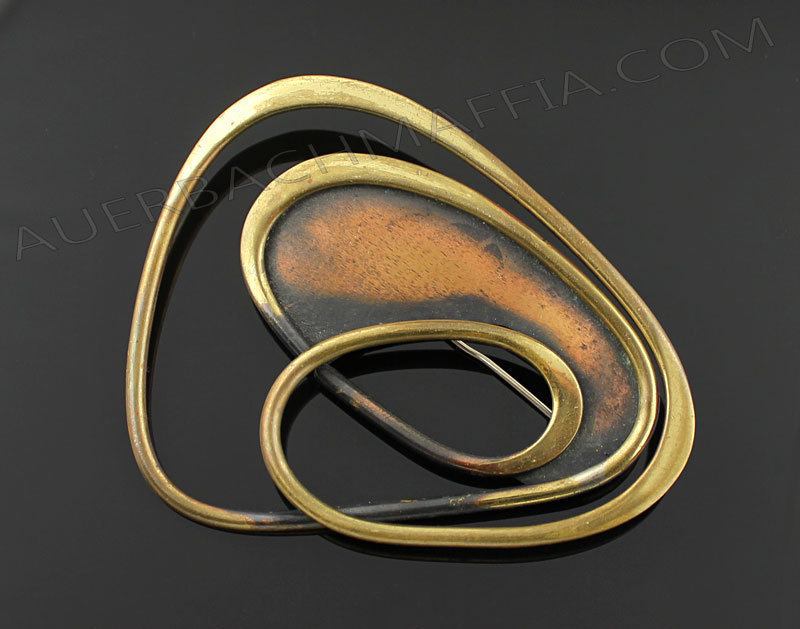Art Smith Modernist Copper and Brass Brooch