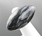 Art Smith Modernist Sterling and Banded Agate Ring