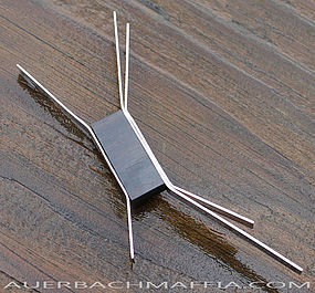 Betty Cooke Modernist Sterling & Wood Expansive Brooch