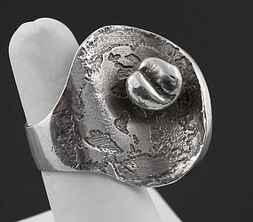 Jane Wiberg Modernist Sterling Ring Denmark Mid 20th Century