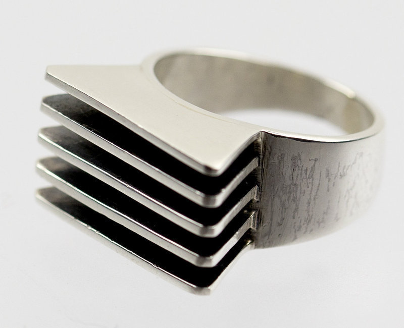 Antonio Belgiorno Modernist 900 Silver Ring Argentina