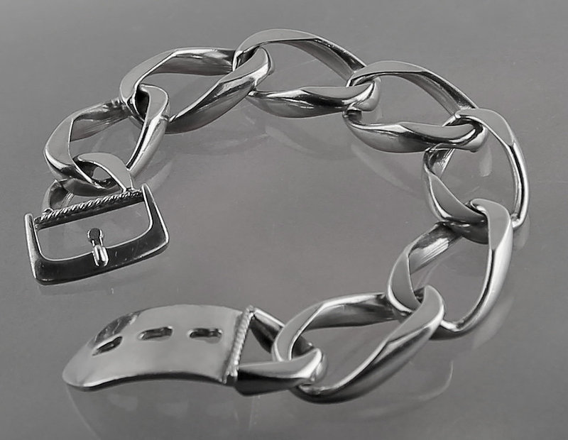 Friedrich Binder German Modernist Silver Buckle Bracelet