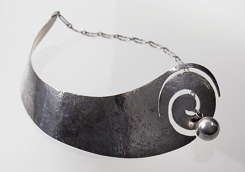 Art smith Modernist Silver Necklace - Paraspiral - 1950