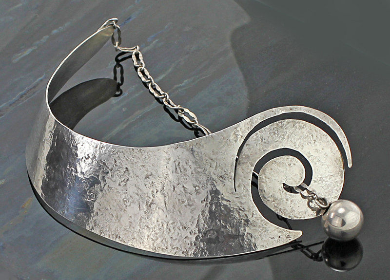 Art smith Modernist Silver Necklace - Paraspiral - 1950