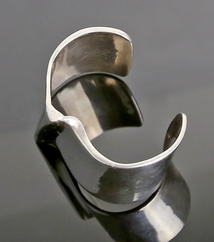 Brusca - Dante Modernist Sterling Wave Cuff Bracelet