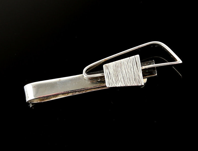 Henry Steig Modernist Sterling Silver Mans Tie Bar - 1950