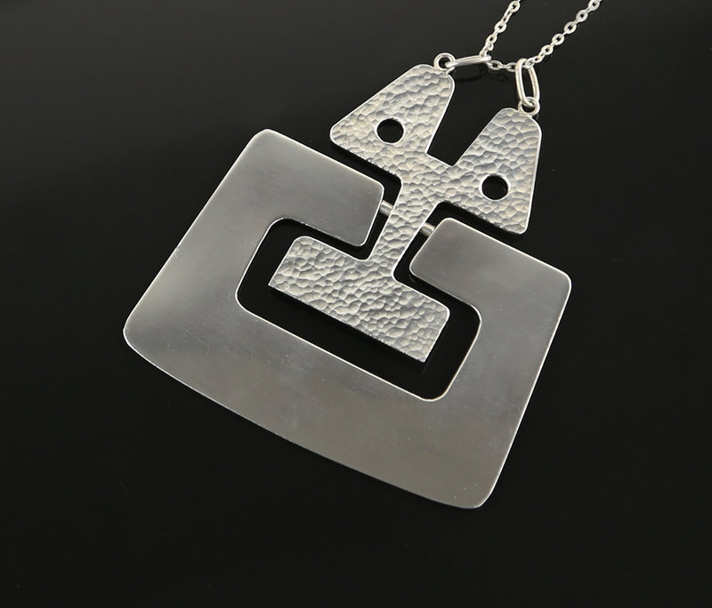 Ecuador Modernist Silver Kinetic Necklace - Mid Century