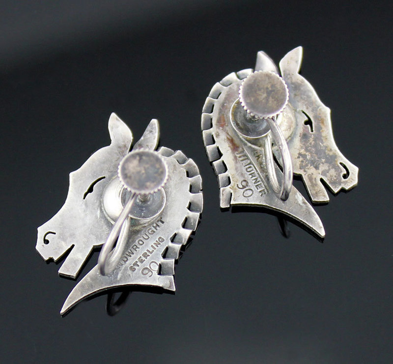 Madeline Turner Modernist Sterling Horse Earrings