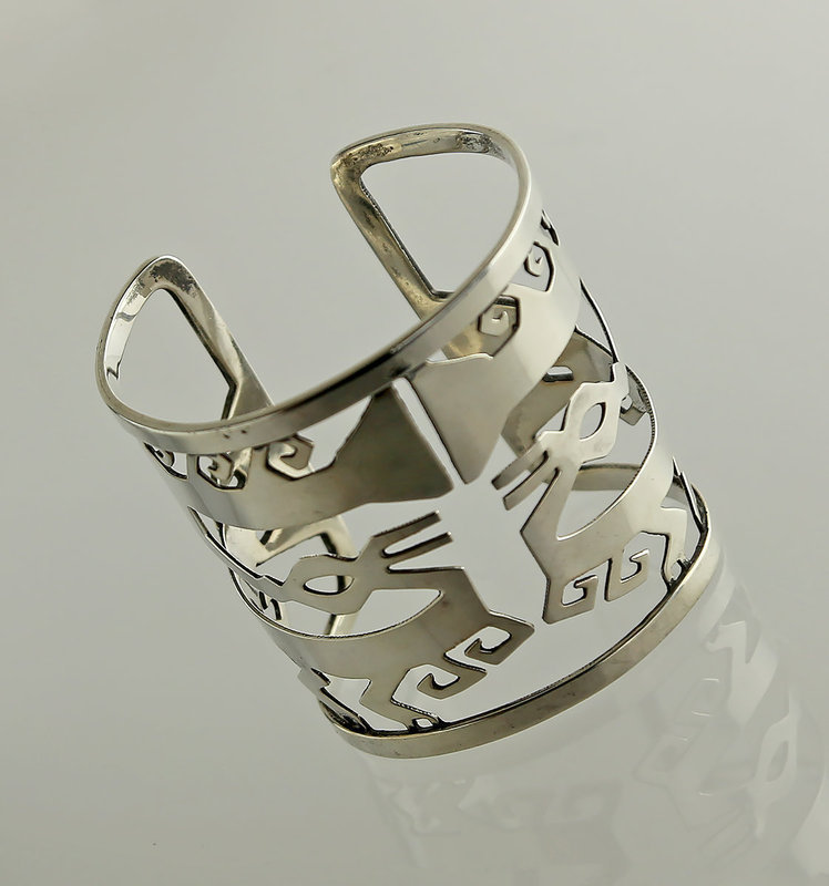 Graziella Laffi Modernist Sterling Cut Out Bracelet 1950 Peru/Italy