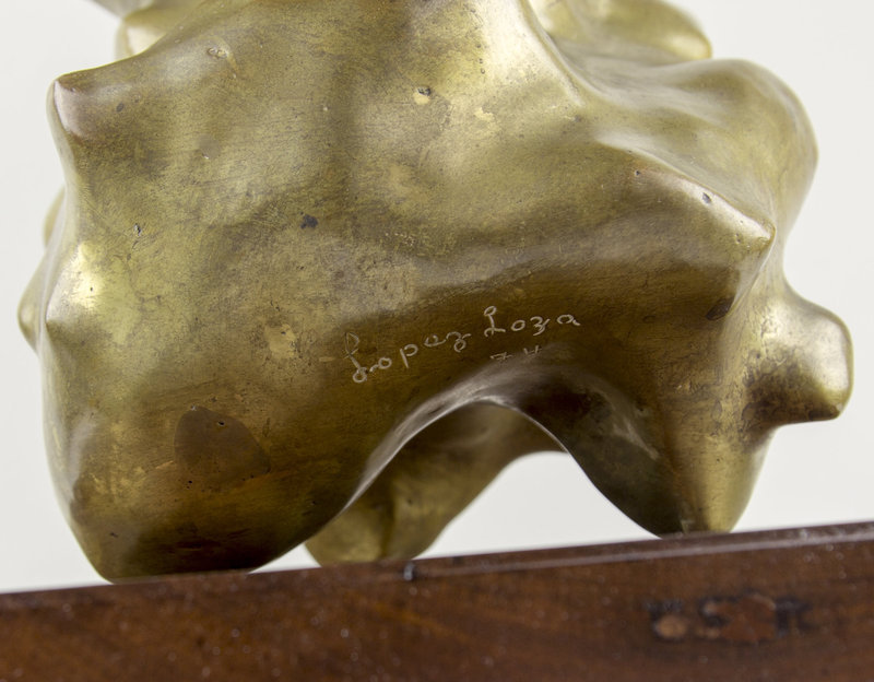 Luis Lopez Loza Bronze Modernist Abstract Sculpture