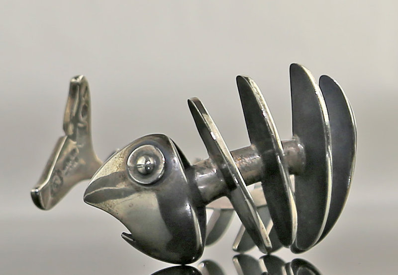 Antonio Pineda Modernist Sterling Fish Bracelet Taxco