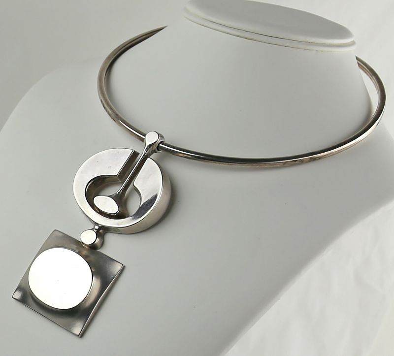 Jorma Laine Modernist Silver Necklace Finland 1972