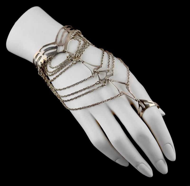 Mary Ann Scherr Modernist Sterling Slave Bracelet