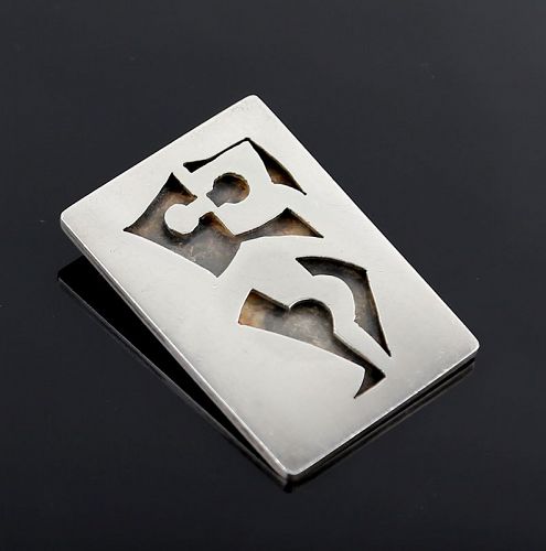 John F. Dreibelbis Modernist Sterling Abstract Brooch 1950