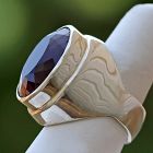 Burle Marx Modernist Sterling and Amethyst Ring Brazil