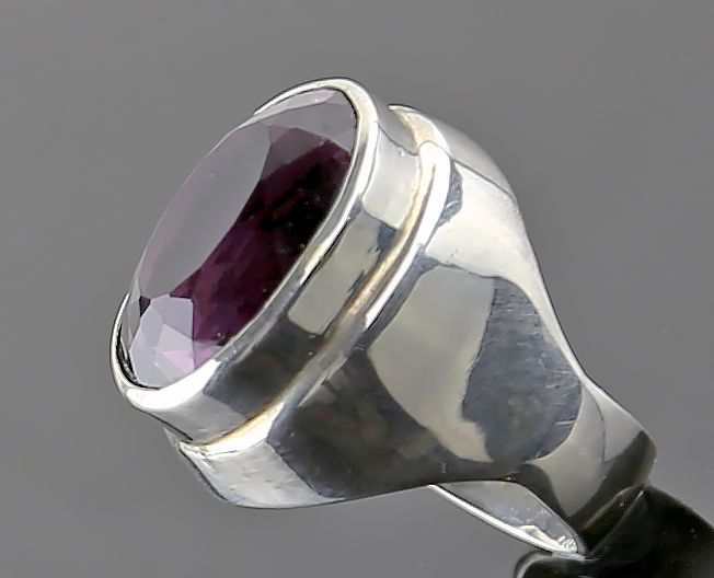 Burle Marx Modernist Sterling and Amethyst Ring Brazil