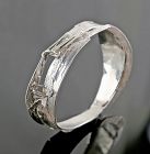 Brutalist Sterling Silver Bangle Bracelet - Studio Modernism