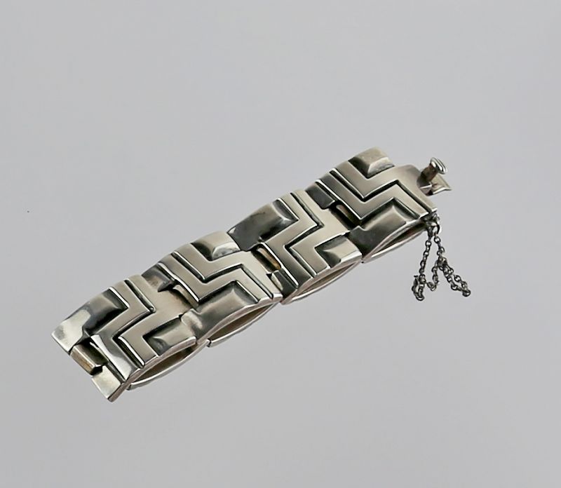 Patino Mexican Architectural Sterling Bracelet Mid Century