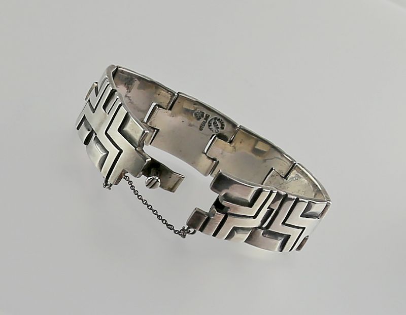 Patino Mexican Architectural Sterling Bracelet Mid Century