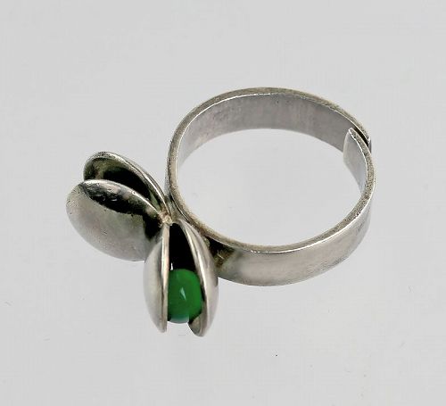 Elis Kauppi Sterling Modernist Ring Finland Mid 20th Century