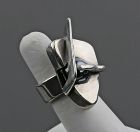 Exceptional Modernist Sterling Ring Constructivist Design