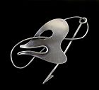 Paul Lobel Rare Modernist Sterling Figurative Brooch 1950