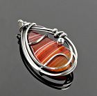 Rebajes Modernist Free Form Sterling and Agate Pendant/Brooch 1950s