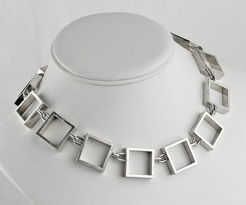 Hans Hansen Modernist Sterling Necklace Denmark