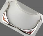 Meka Sterling and Enamel Modernist Necklace Denmark