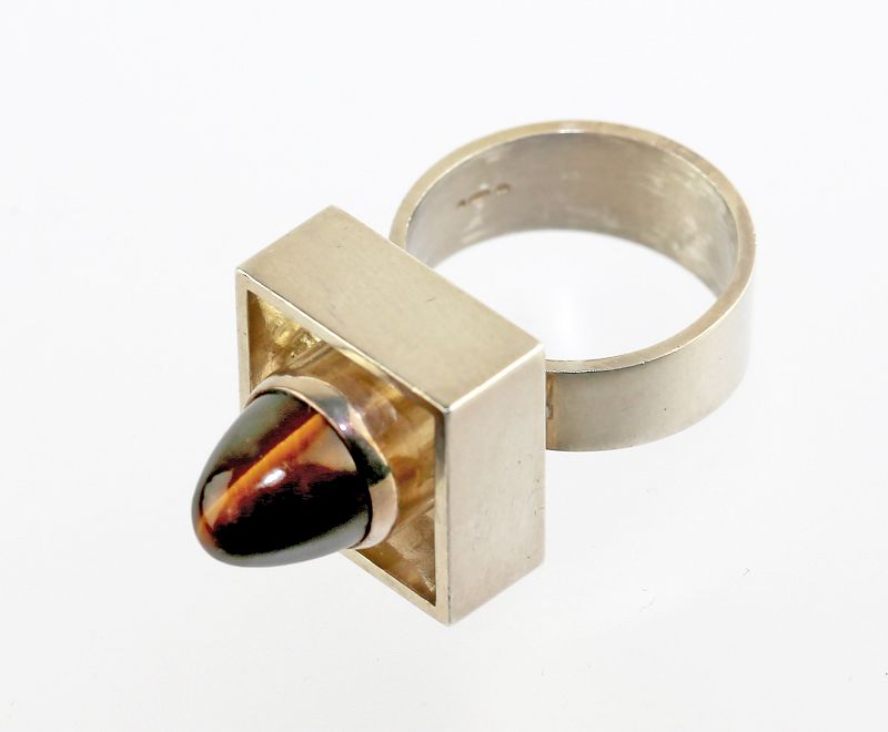 N.E. From Modernist Sterling and Tiger's Eye Ring Denmark