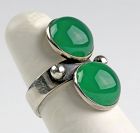 Kaunis Koru Modernist Sterling and Chrysoprase Ring Finland