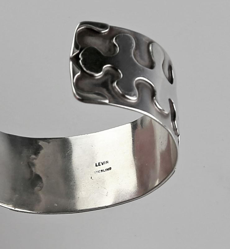 Ed Levin Modernist Sterling Puzzle Bracelet 1950s