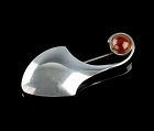 N. E. FROM Modernist Sterling & Amber Brooch Mid 20th Century Denmark