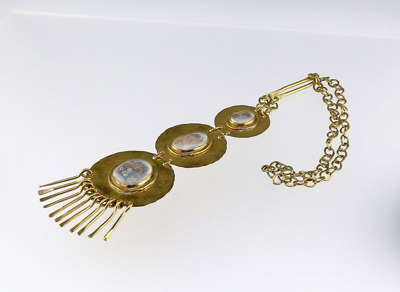 RAFAEL ALFANDARY Modernist Brass and Glass Necklace Canada