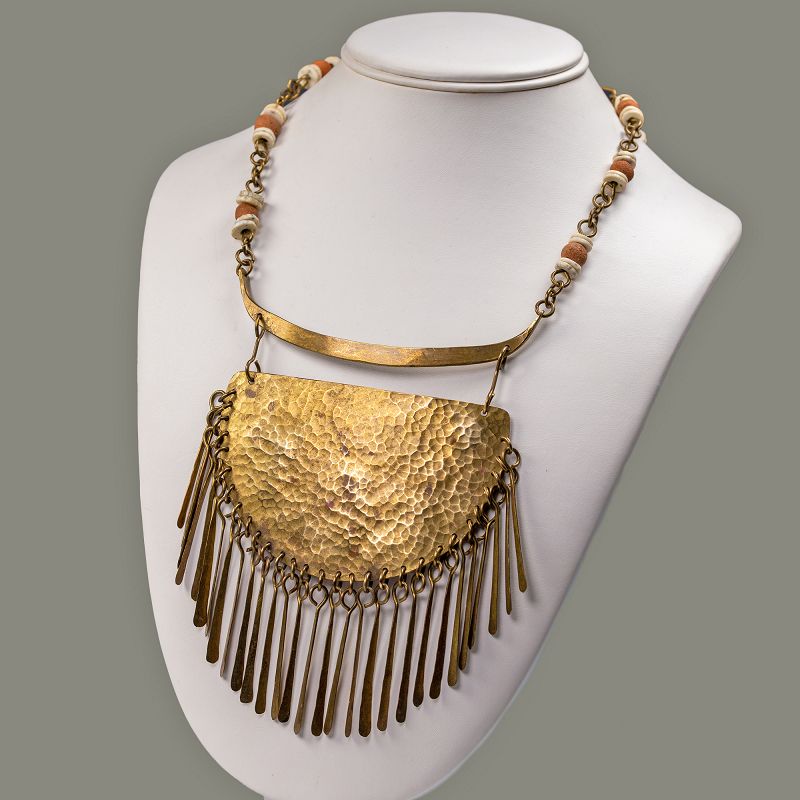 Handcrafted Modernist Brutalist Fringe Necklace (item #1430574)