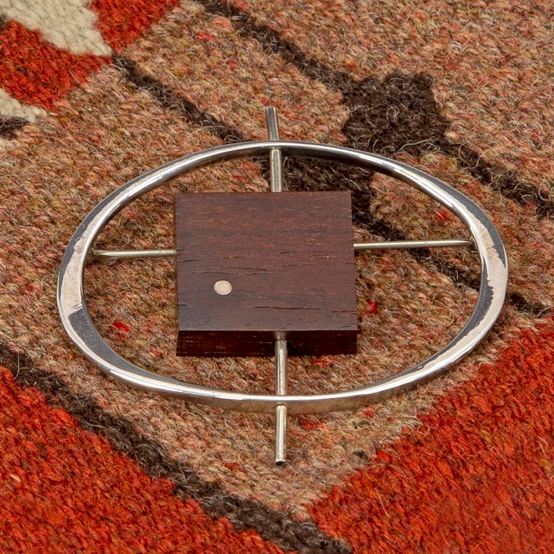 Betty Cooke Modernist Sterling and Wood Brooch