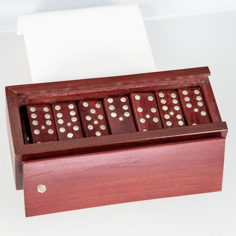 Sterling and Wood Domino Set Mid Century Mexico Mid Century
