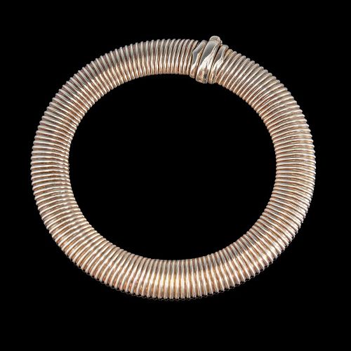 Uno A Erre Modernist Sterling Collar Necklace Italy