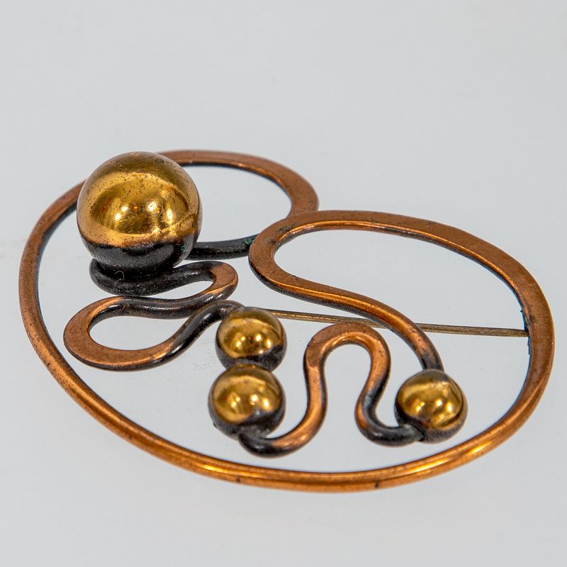 Art Smith Modernist Copper Brooch