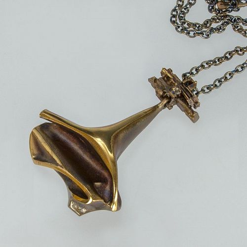 Bjorn Weckstrom Modernist Bronze Necklace "Bethlehem Steel" Lapponia