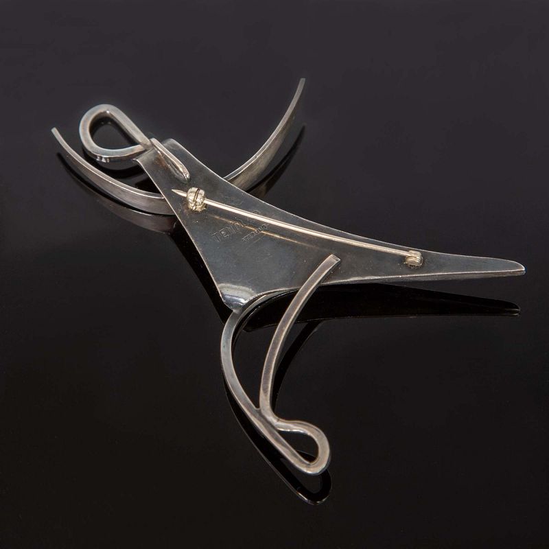 Bill Tendler Modernist Sterling Pendant/Pin 1950